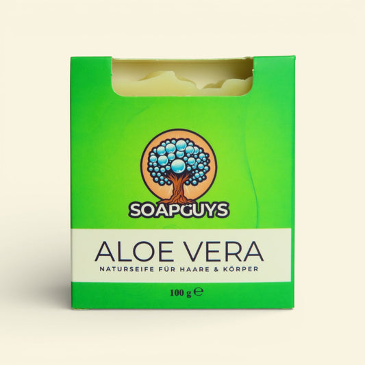 Handgemachte Aloe Vera Naturseife mit Olivenöl, Kokosöl und Sheabutter für empfindliche Haut