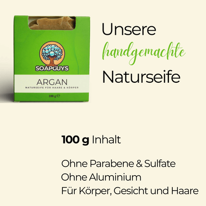 Handgemachte Argan Seife Naturkosmetik für reife und trockene Haut