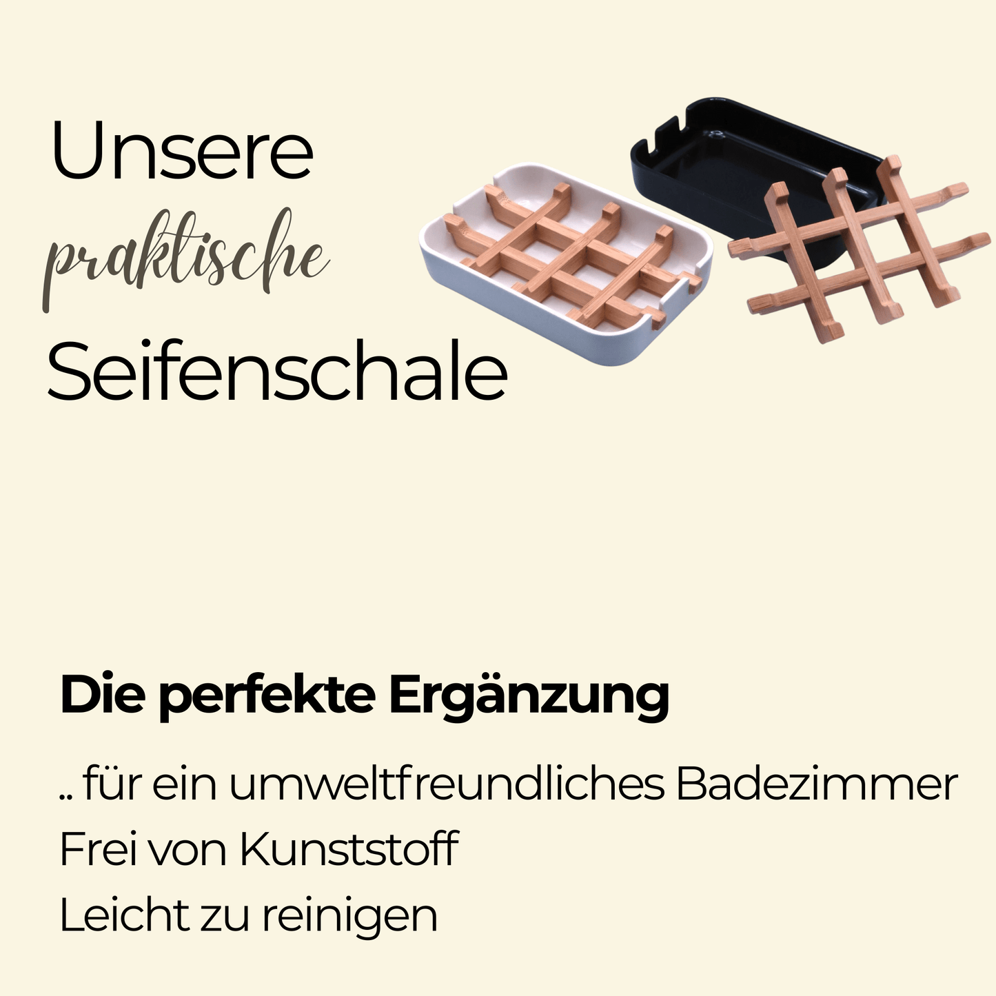Bambus Seifenschale mit Abtropfgitter für Naturseife