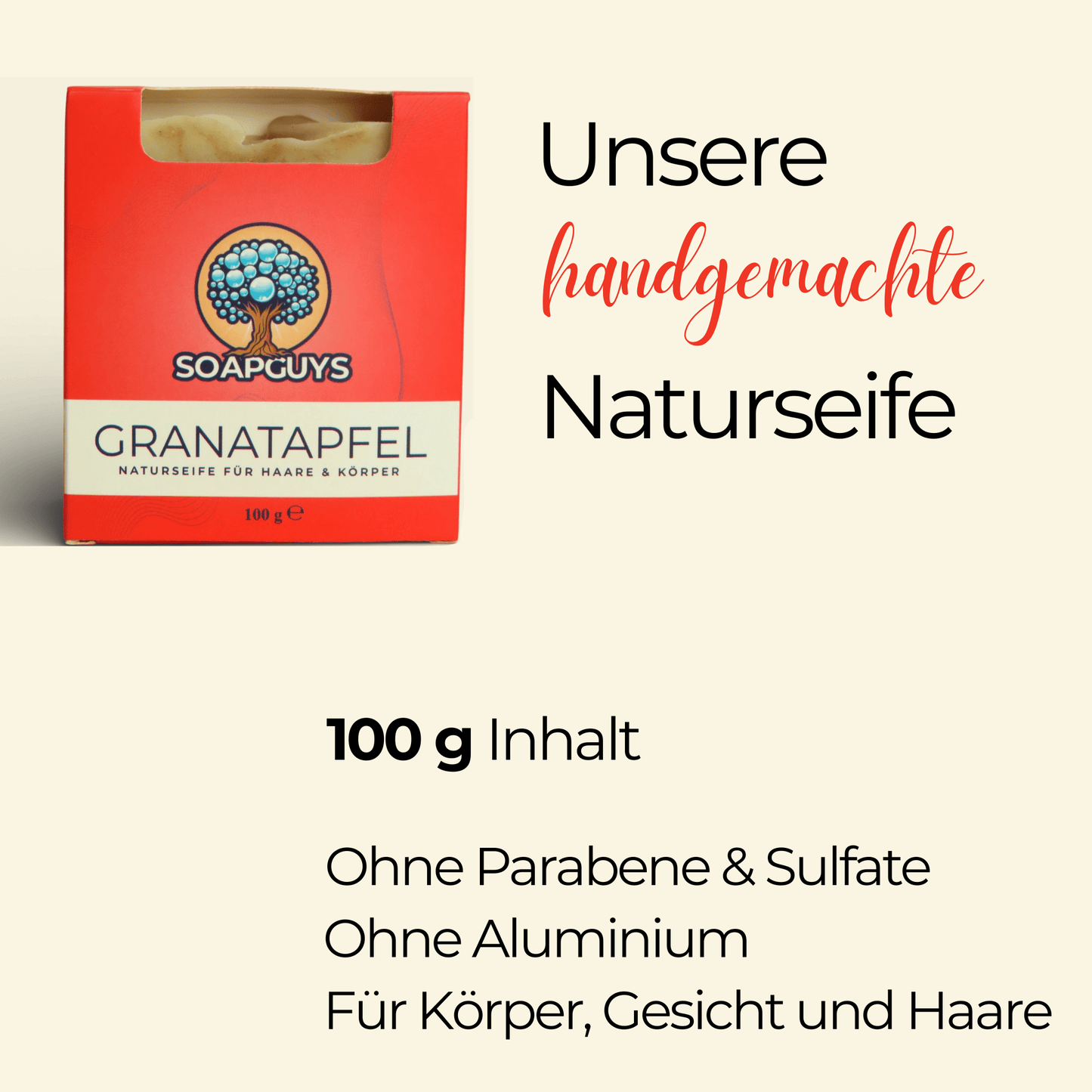Handgemachte Granatapfel Seife Naturkosmetik für strahlende Haut