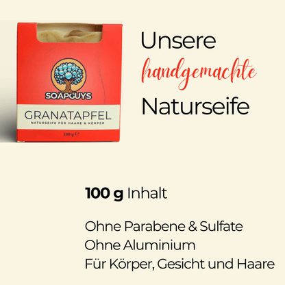 Handgemachte Granatapfel Seife Naturkosmetik für strahlende Haut