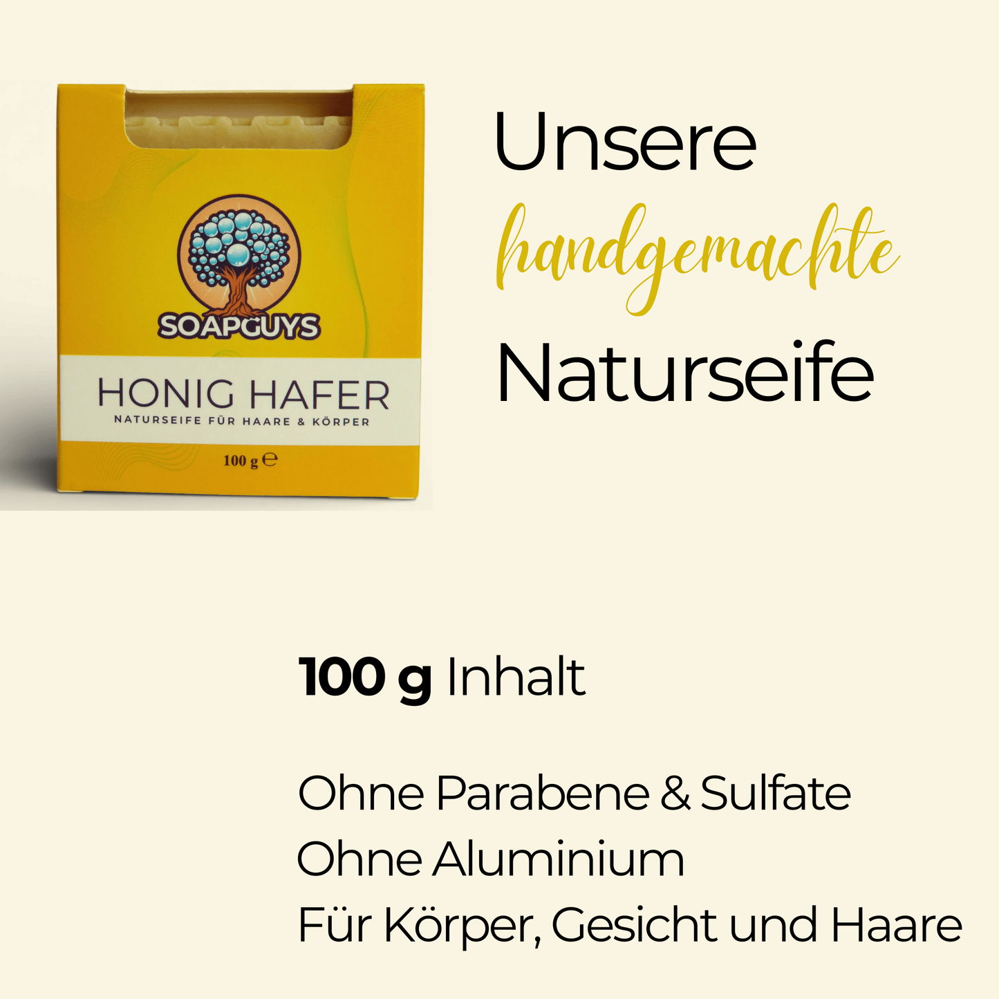 Handgemachte Honig-Hafer Seife Naturkosmetik sanft und pflegend