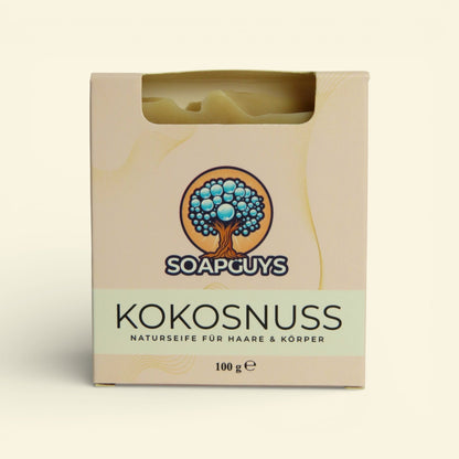 Feuchtigkeitsspendende Kokosnuss Naturseife mit Kokosöl und tropischem Duft