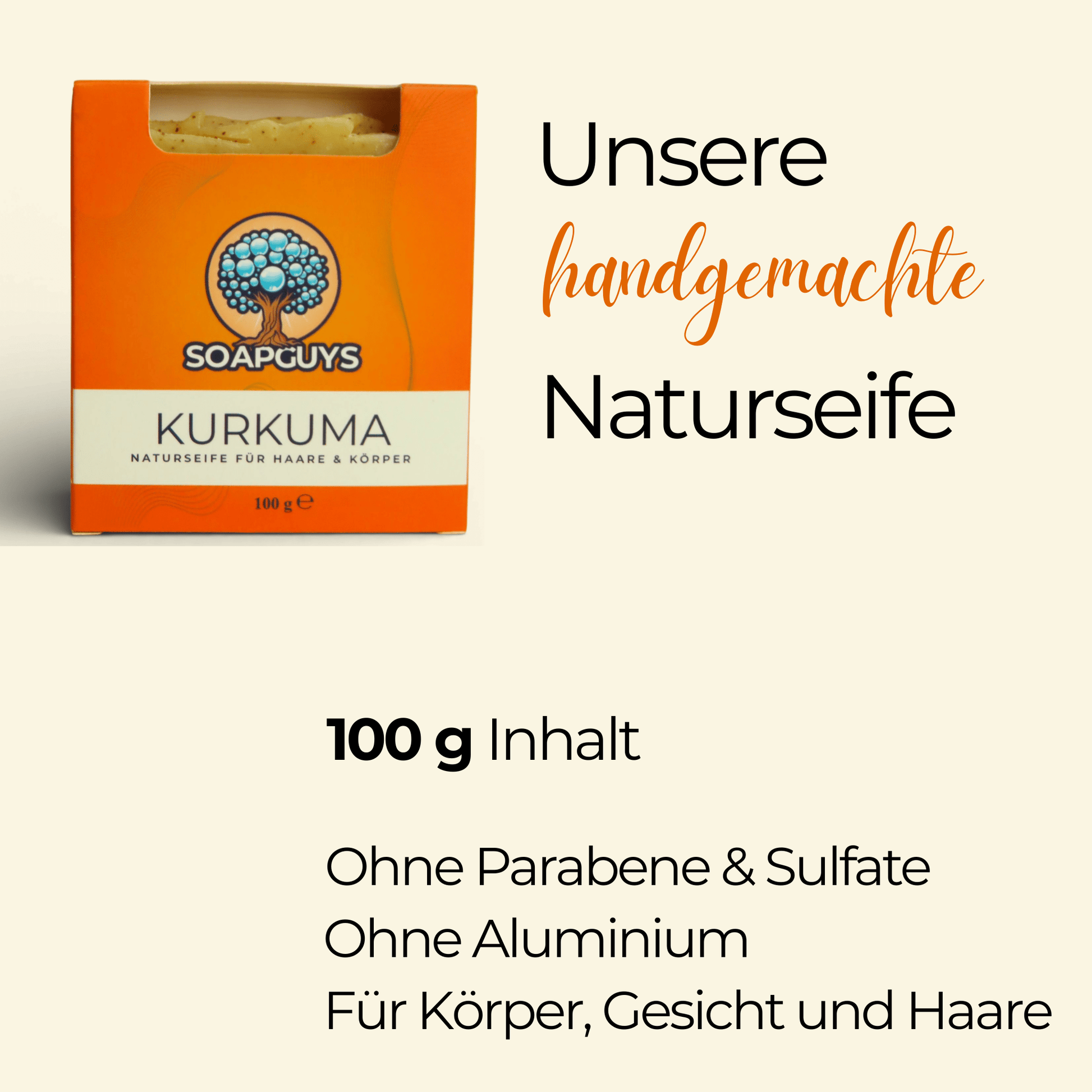 Handgemachte Kurkuma Seife Naturkosmetik für gleichmäßigen Hautton