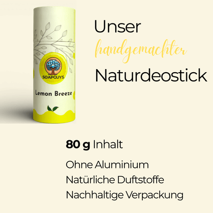 Langanhaltender Lemon Breeze Deoroller aus natürlicher Naturkosmetik