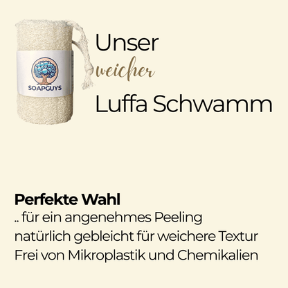 Weicher Luffa-Schwamm für die Dusche bei empfindlicher Haut