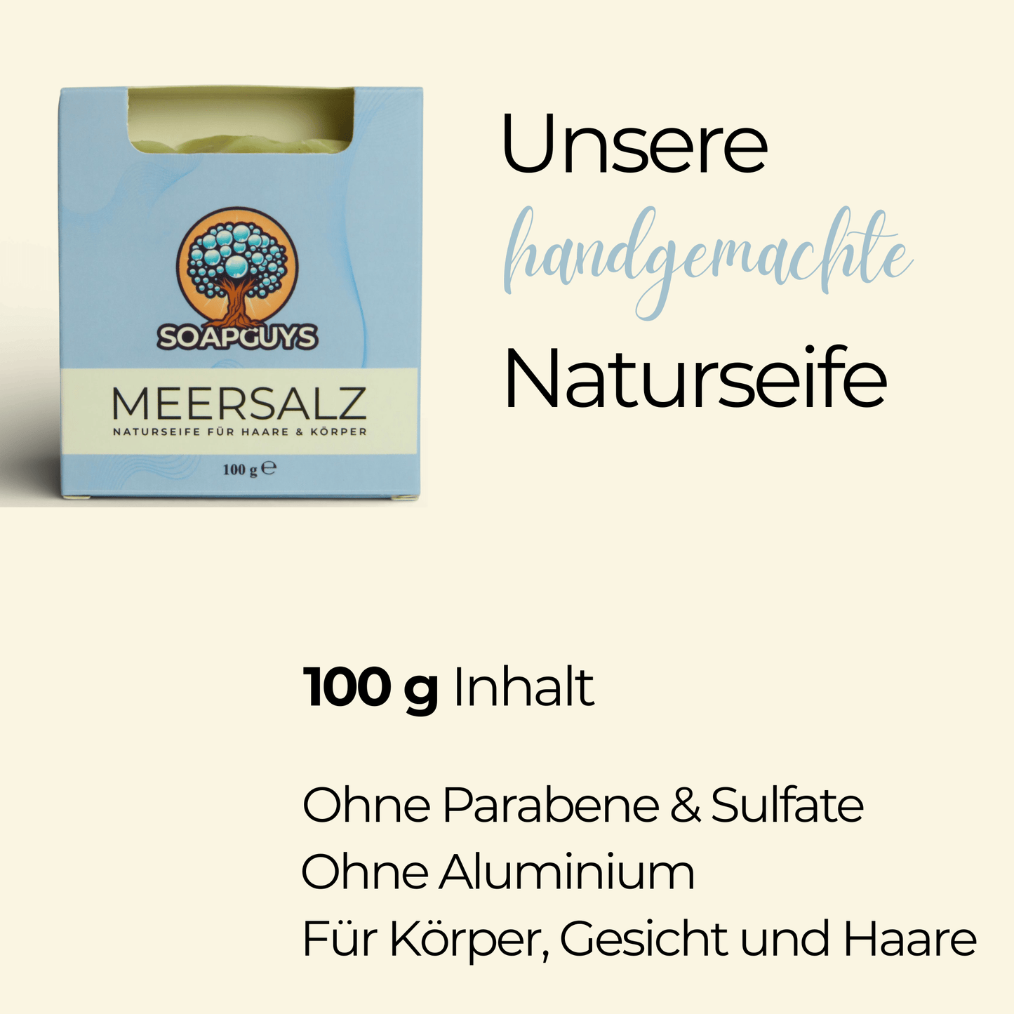 Handgemachte Meersalz Seife Naturkosmetik mit mineralisierender Wirkung