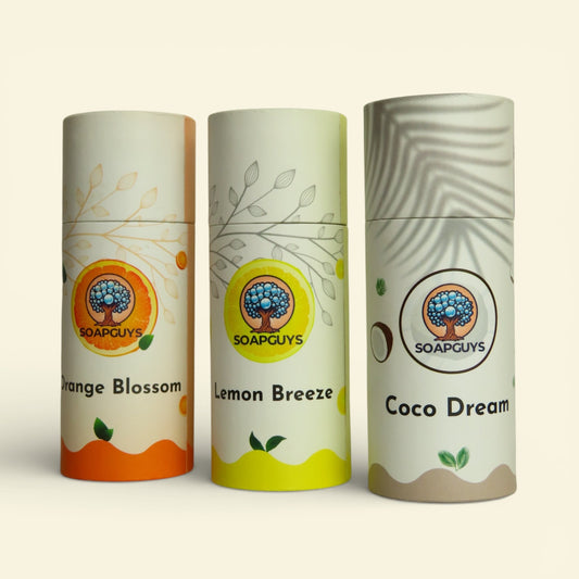 Natürliche Deoroller Set mit Coco Dream, Lemon Breeze und Orange Blossom ohne Aluminium