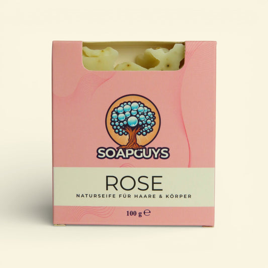 Beruhigende Rose Naturseife mit Olivenöl und Sheabutter für empfindliche Haut