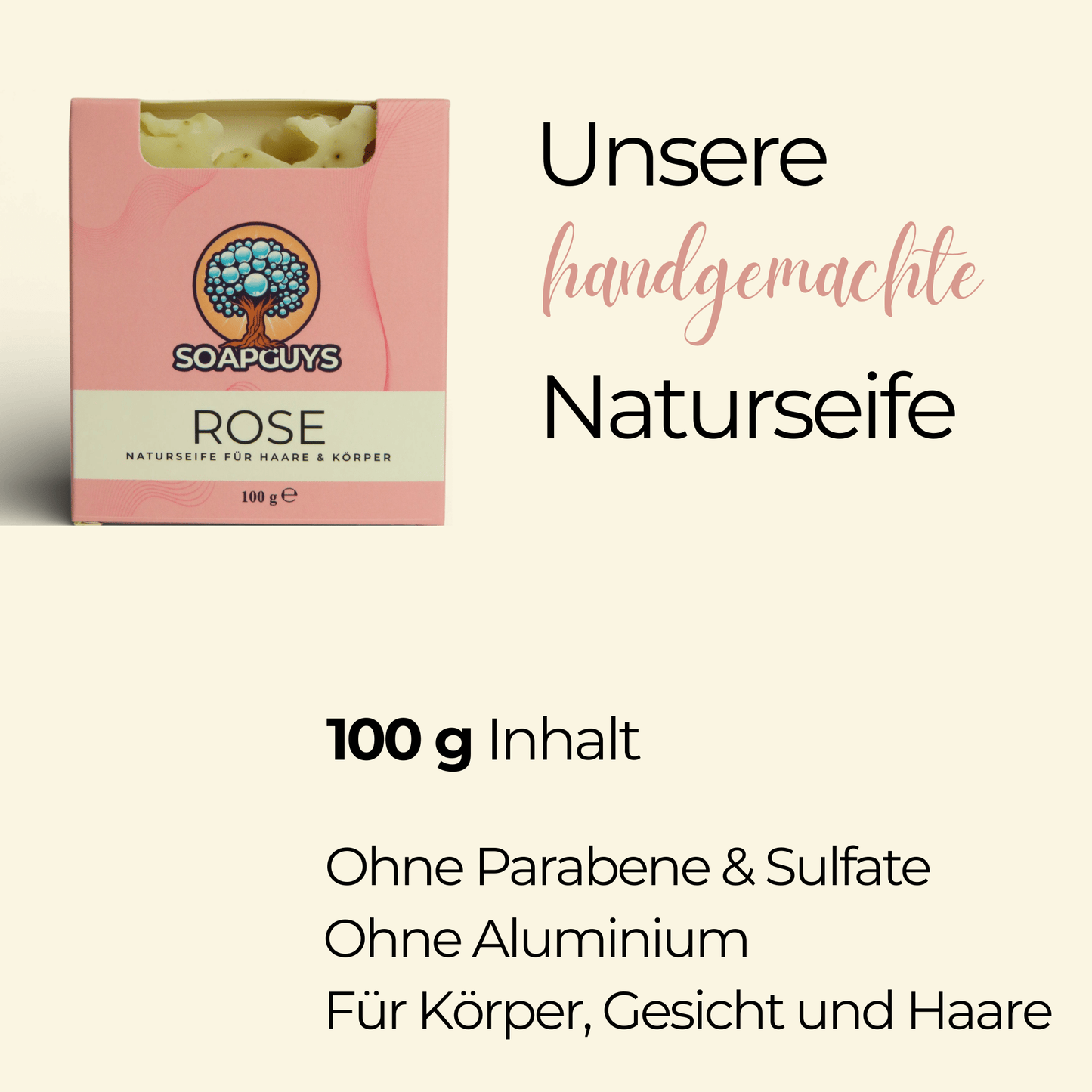 Handgemachte Rose Seife Naturkosmetik für empfindliche Haut