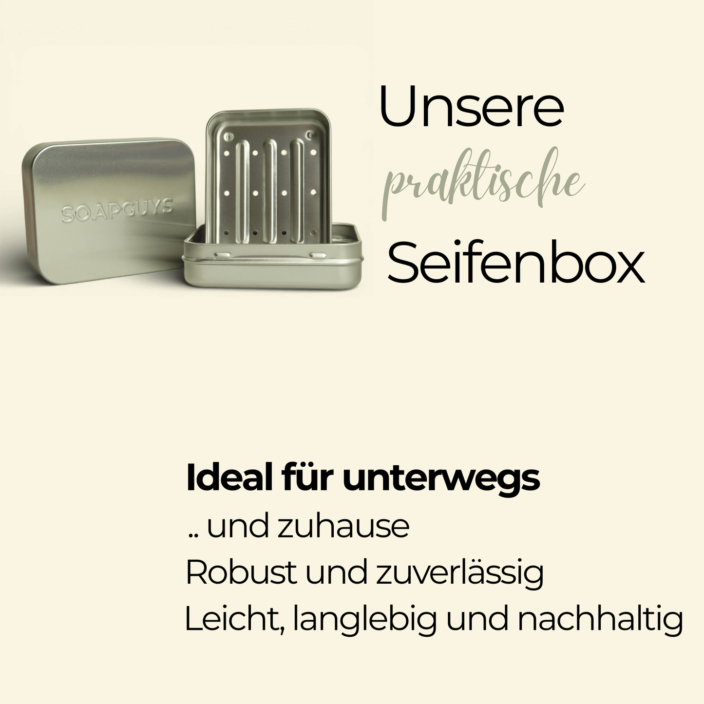 Nachhaltige Aluminium Seifenbox für das Badezimmer