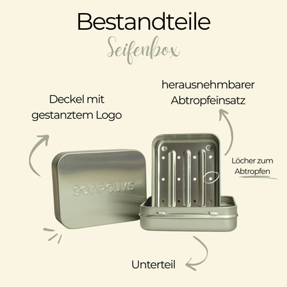 Aluminium Seifenbox für Camping, Outdoor und Zuhause