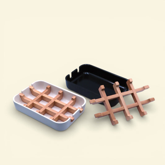 Bambus Seifenschale mit herausnehmbarem Abtropfgitter hält Seife trocken