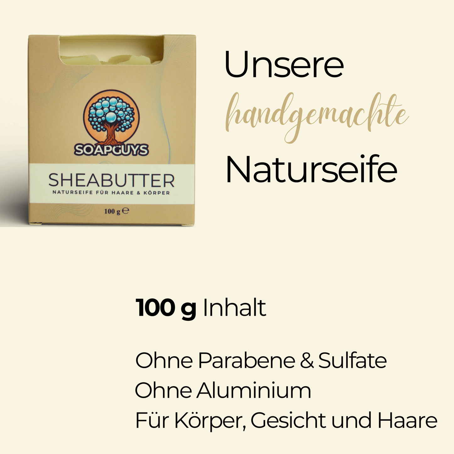 Handgemachte Sheabutter Seife Naturkosmetik für geschmeidige Haut